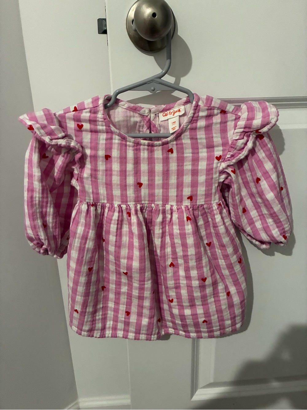 Cat & Jack Pink and White Gingham dress